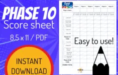 Phase 10 Scorecard Printable Pdf Score