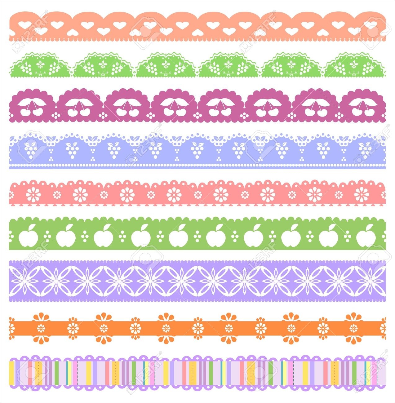 Photo 12484959 Scalloped Scrapbooking Borders Set Photo 12484959 Scalloped Scrapbooking Borders Set