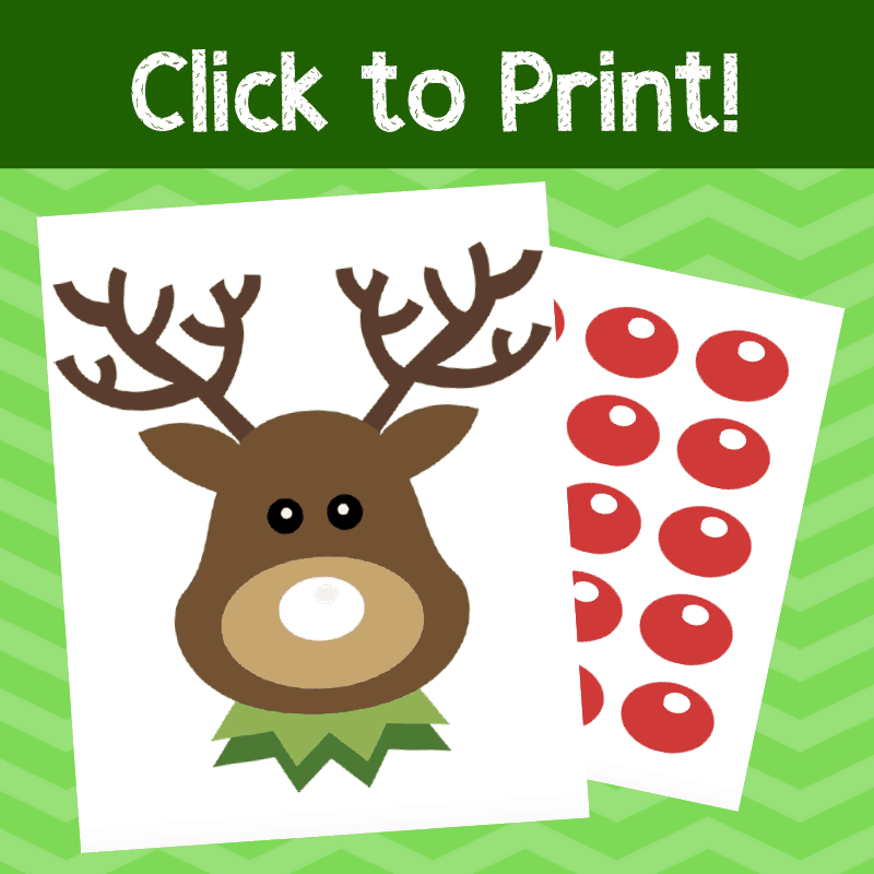 Pin The Nose On Rudolph Printable Christmas Party Game