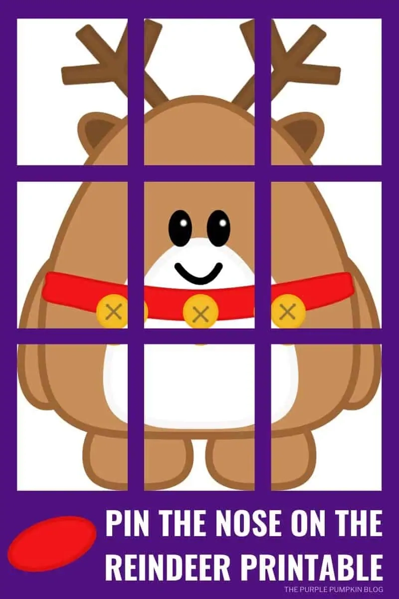 Pin The Nose On The Reindeer Free Printable Game Pin The Nose On The Reindeer Free Printable Game