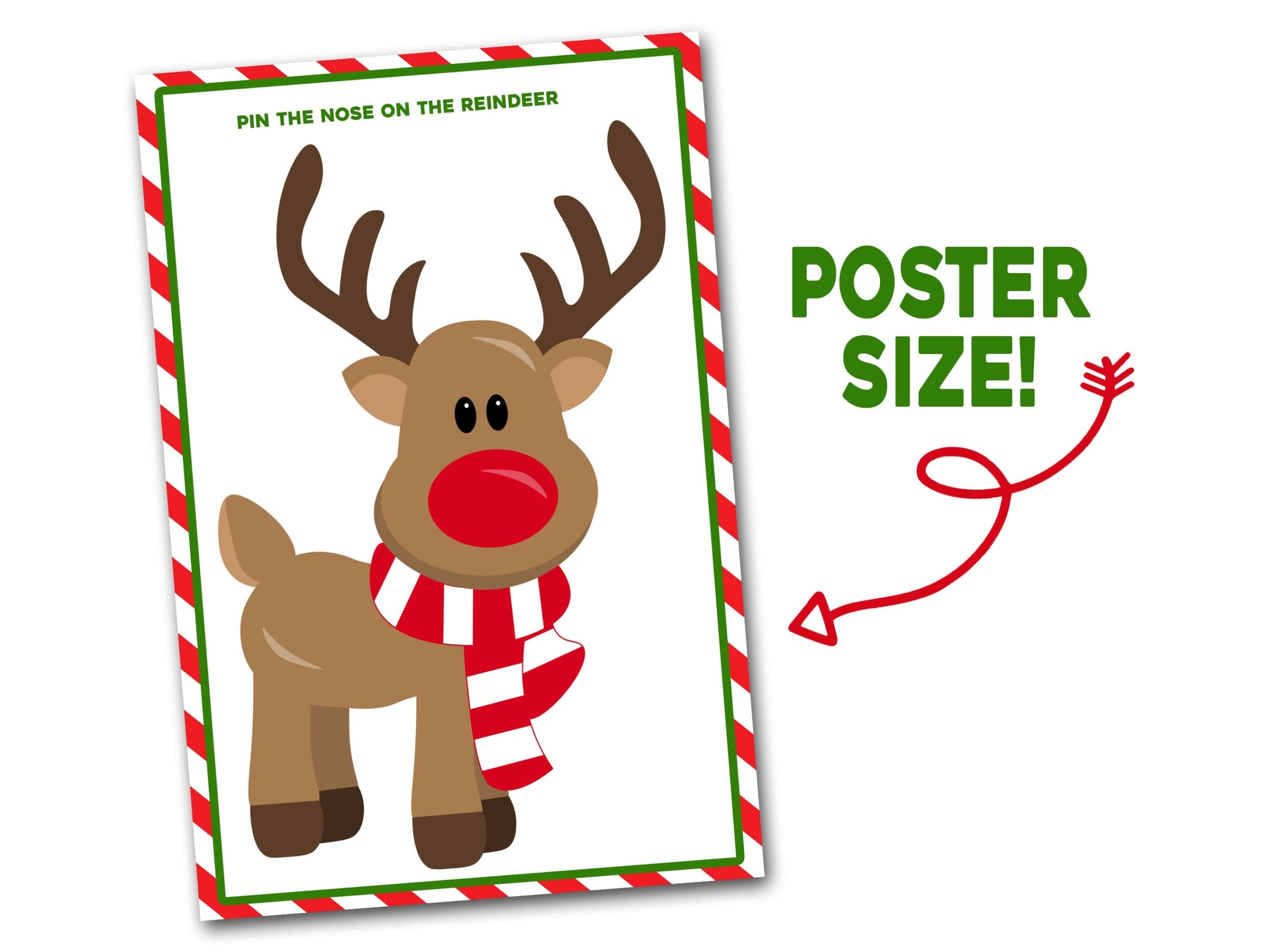 pin the nose on the reindeer free printable pin the nose on the reindeer free printable