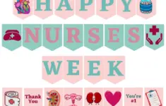 Pink Happy Nurses Week Banner Printable
