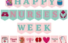Pink Happy Nurses Week Banner Printable
