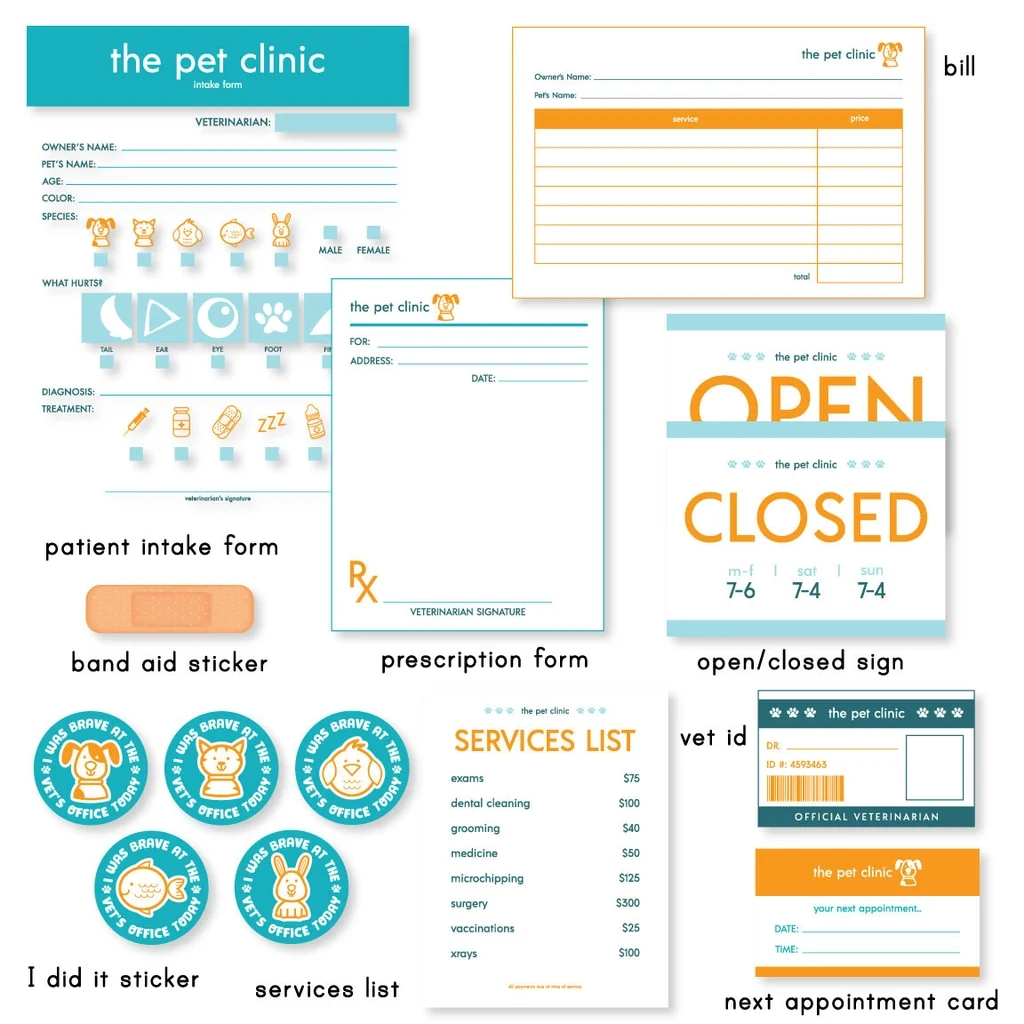 dramatic play vet clinic free printables dramatic play vet clinic free printables