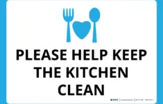 Please Help Keep The Kitchen Clean Landscape Wall Sign