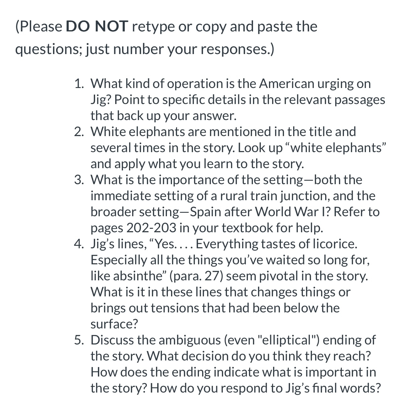 Please Read Book Article Answer Questions Hills Like White Elephants Ernest Hemingwaymla C Q116443013 Please Read Book Article Answer Questions Hills Like White Elephants Ernest Hemingwaymla C Q116443013