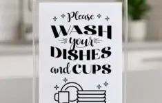 Please Wash Your Dishes And Cups Sign
