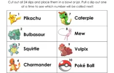 Pokemon Bingo Cards