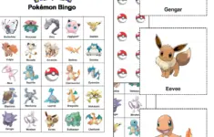 Pokemon Bingo Party Game 50 Printable