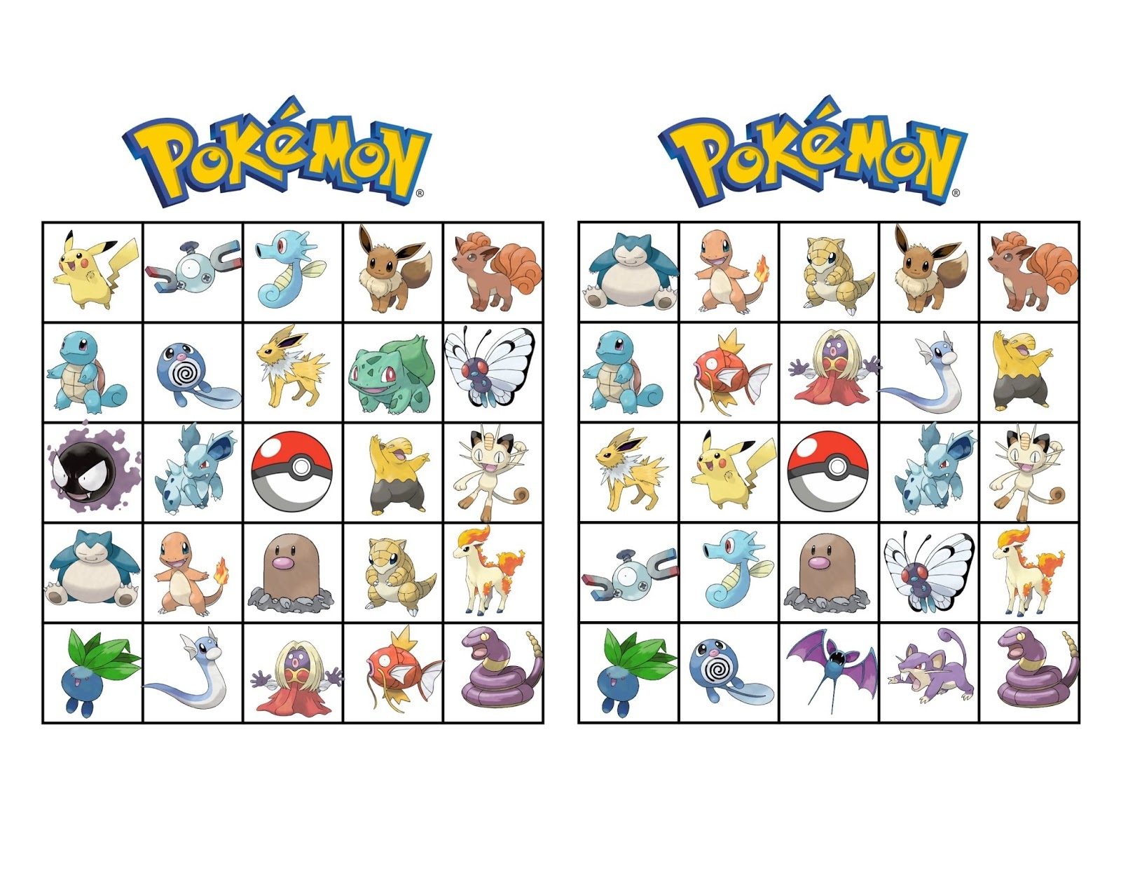 Pokemon Bingo