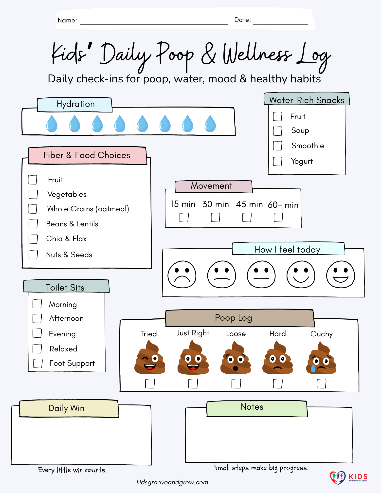free printable bowel movement log