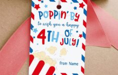 Popcorn 4th Of July Gift Tag Printable Pdf