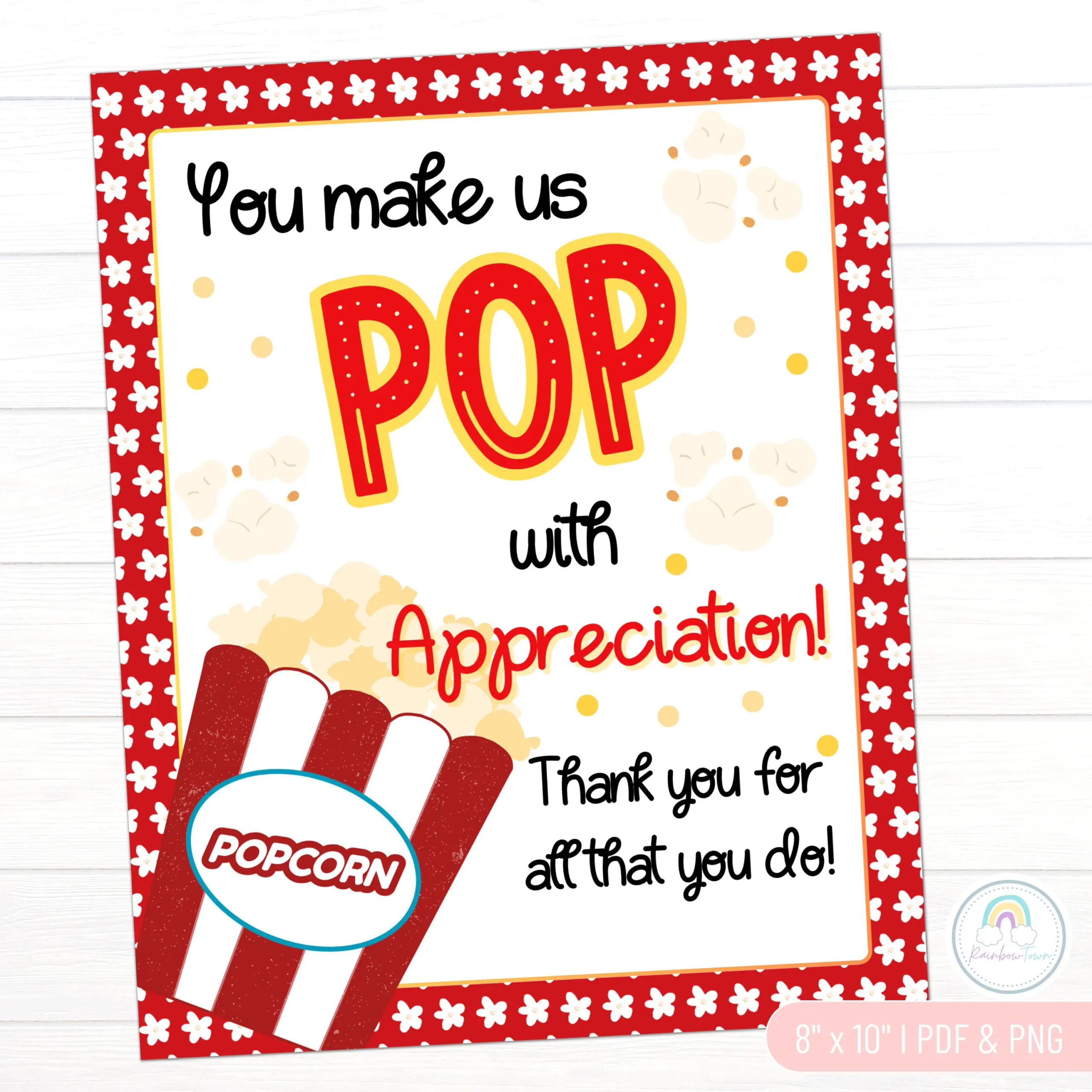 Popcorn Appreciation Sign Printable Popcorn Appreciation Sign Printable