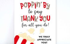 Popcorn Poppin By To Say Thank You Sign Printable Pdf