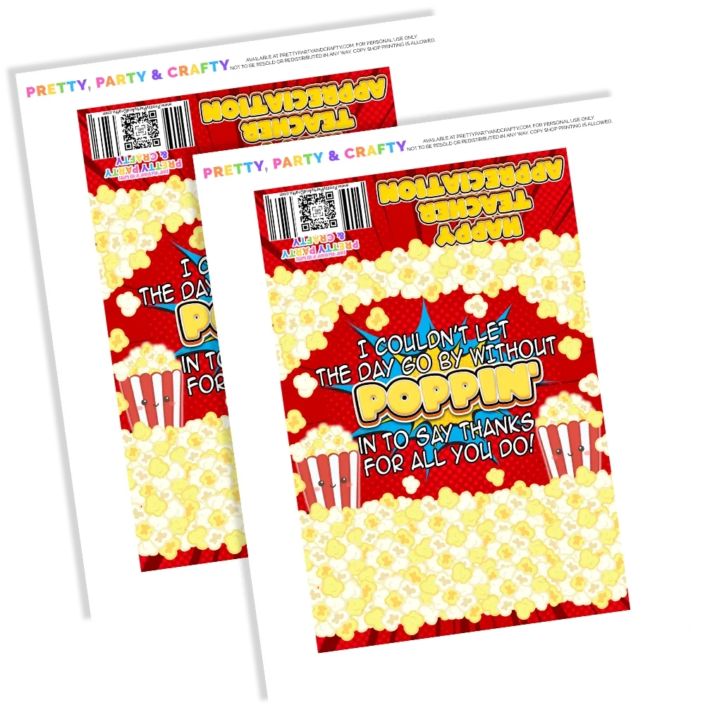 Popcorn Teacher Appreciation Free Printable Popcorn Teacher Appreciation Free Printable