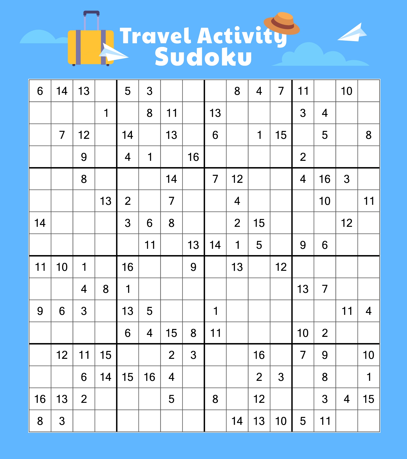 Post 16 Sudoku Printable 370896