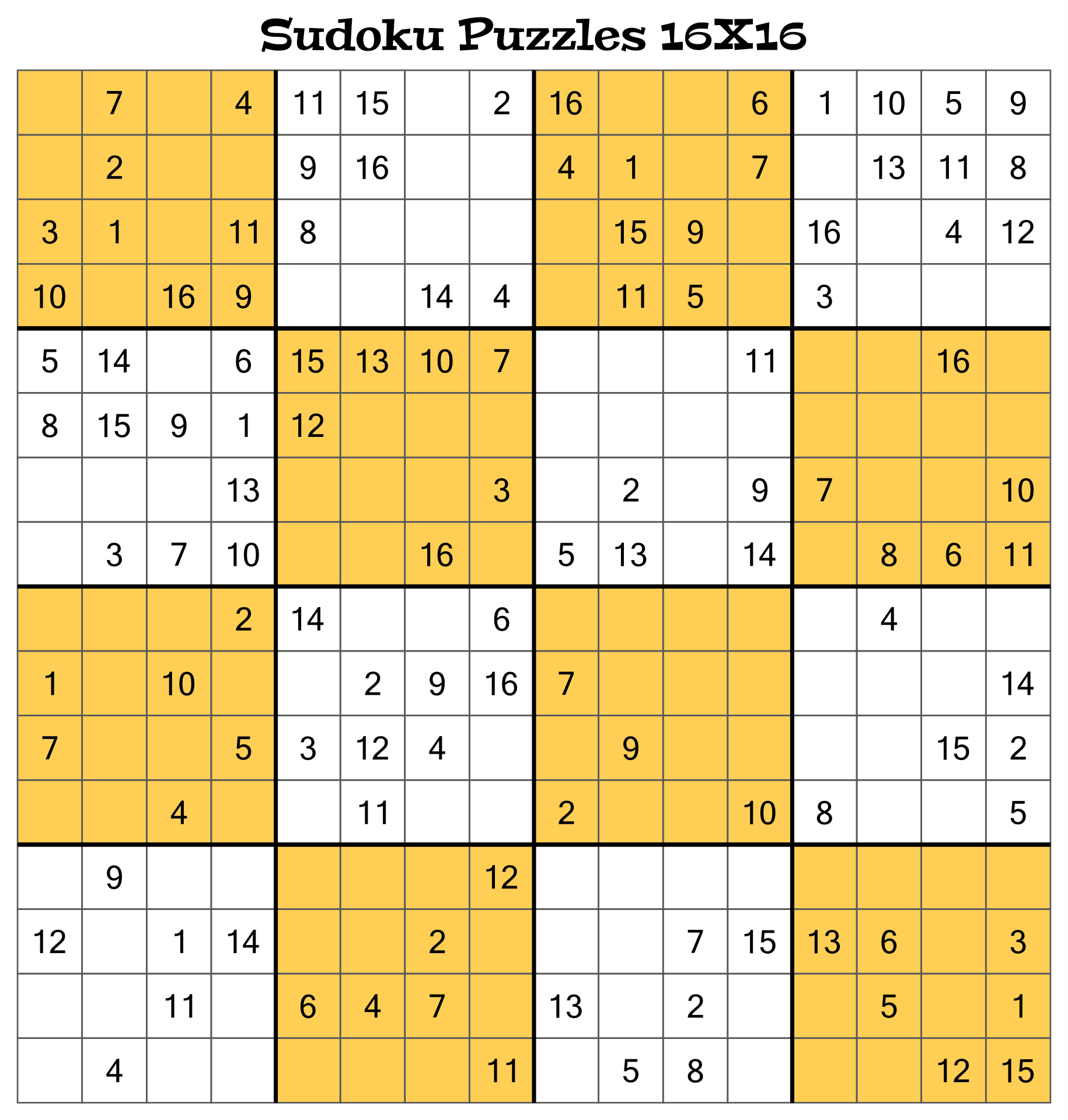 free printable sudoku 16x16 numbers
