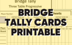 Post Bridge Tally Cards Printable 162879