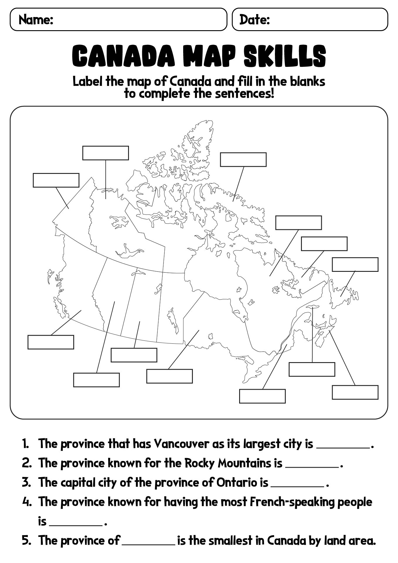 Post Canada Map Worksheet 198179 Post Canada Map Worksheet 198179