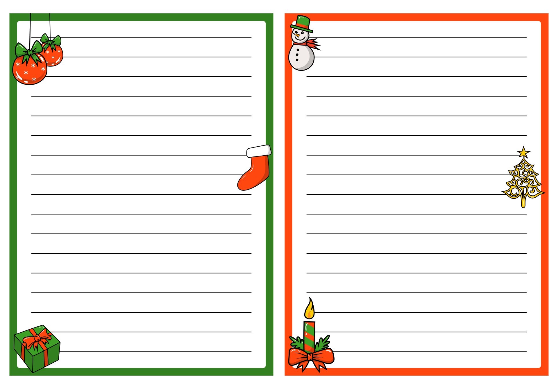 Post Christmas Writing Paper Template Printable 315907