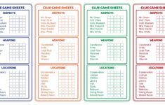 Post Clue Board Game Printable 259525