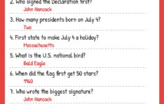 Post Fourth Of July Trivia Printable 359783