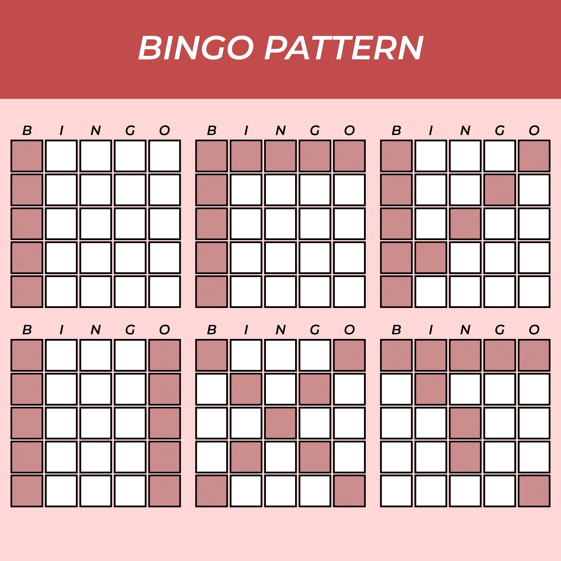 free printable bingo patterns free printable bingo patterns