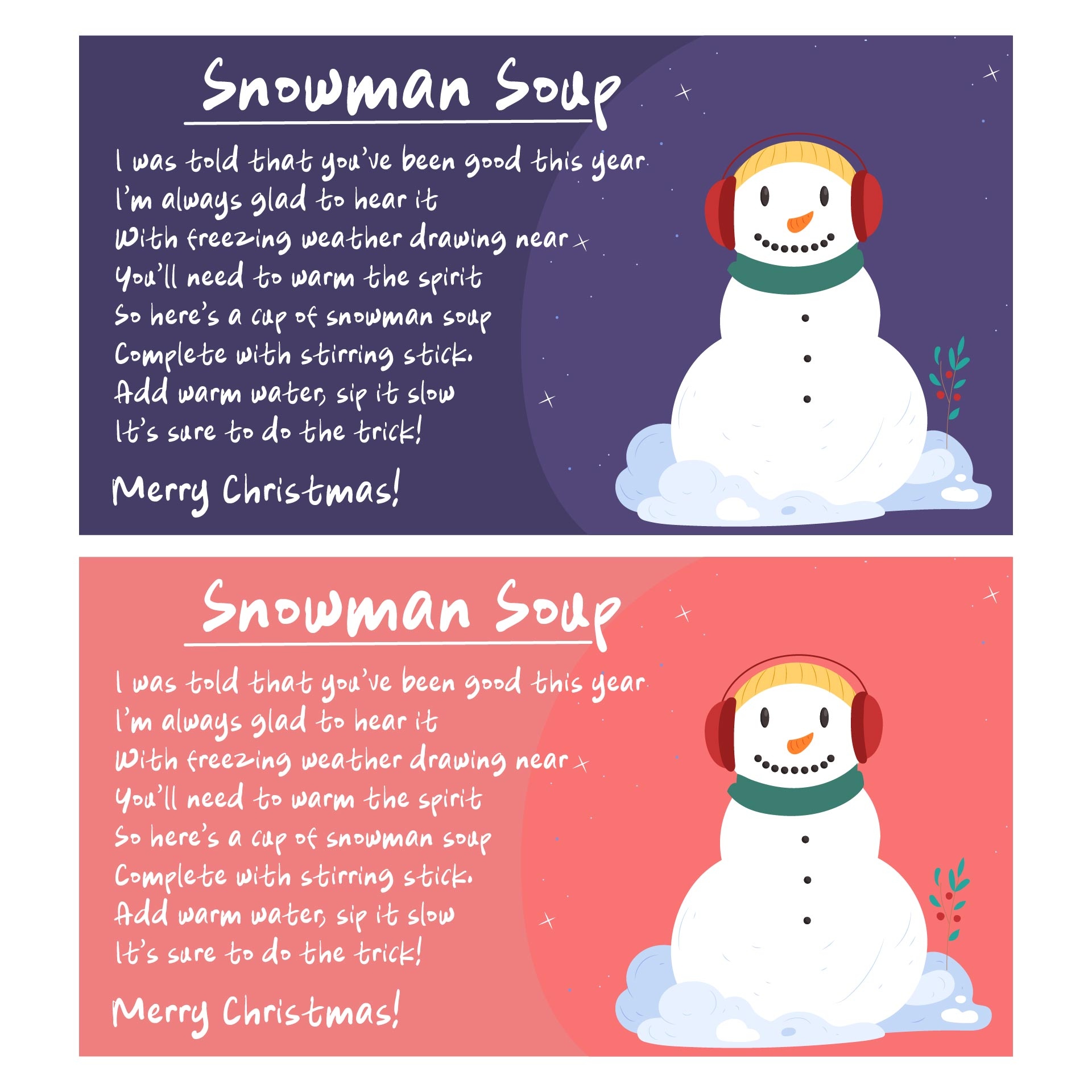 Post Free Printable Snowman Soup Tag 180349 Post Free Printable Snowman Soup Tag 180349