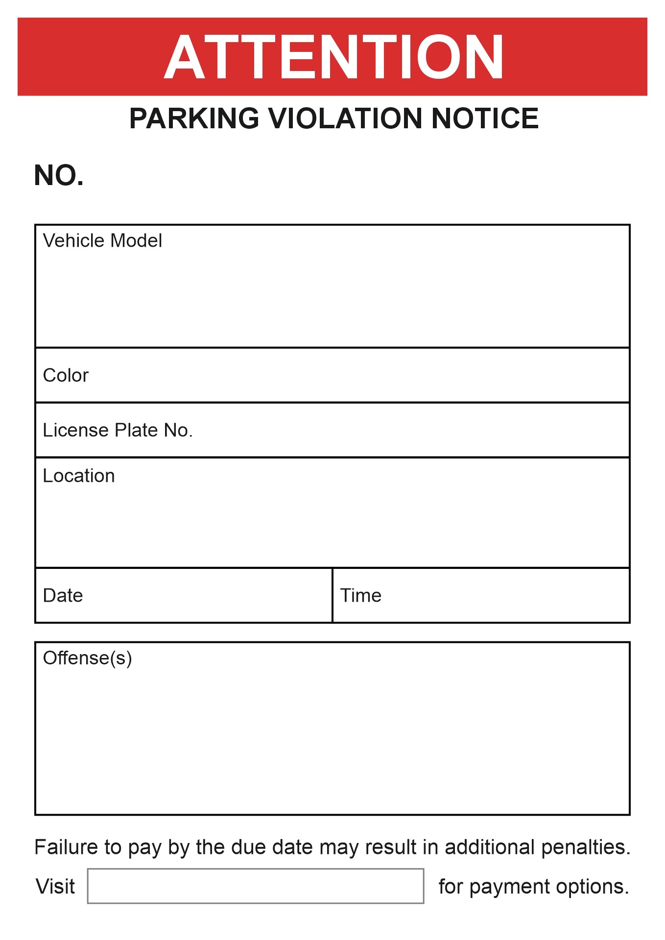 Post Free Printable Violation Tickets 420724