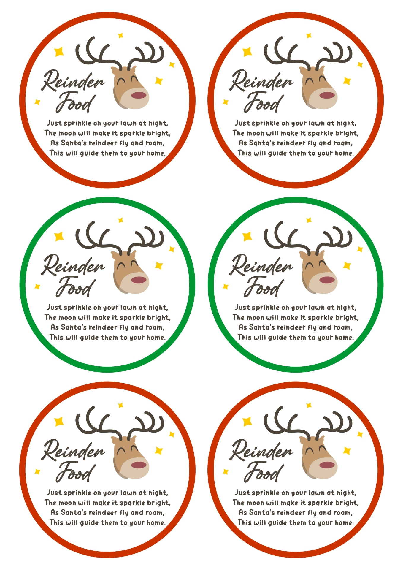 Post Free Reindeer Food Tags Printables 341633