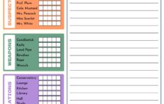 Post Original Clue Game Sheets Printable 364771