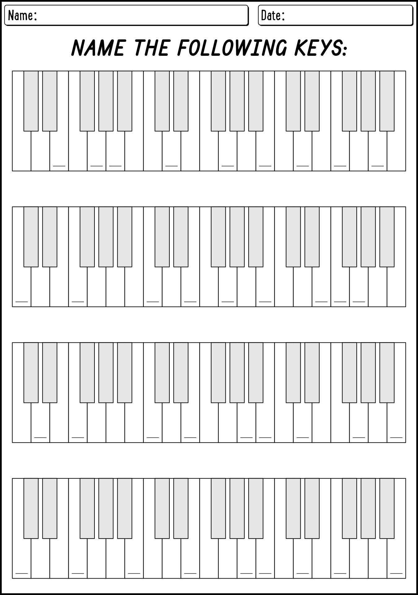 free printable piano keyboard