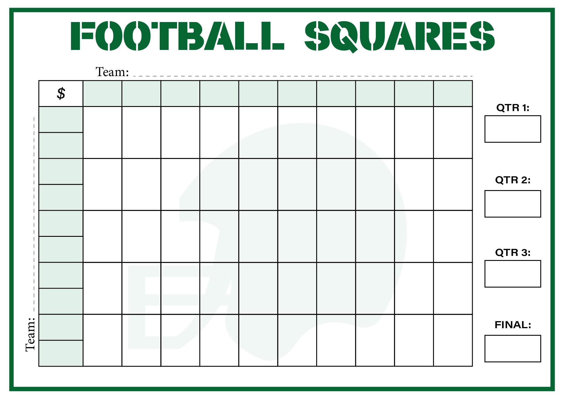 Post Printable 50 Square Football Pool Grid 117195 Post Printable 50 Square Football Pool Grid 117195