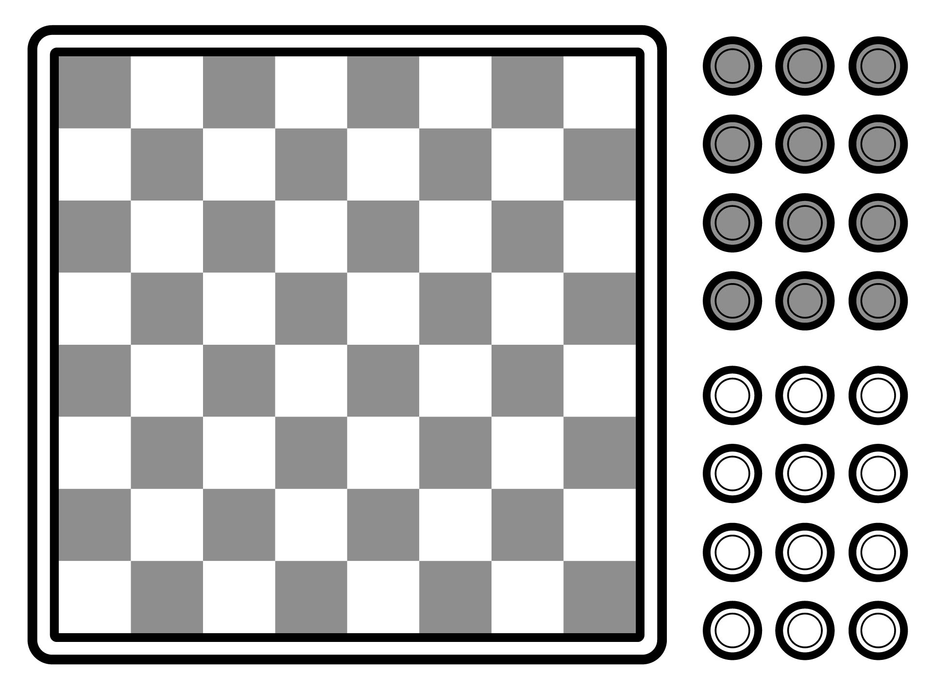 Post Printable Checkers Board Game Pieces 268875