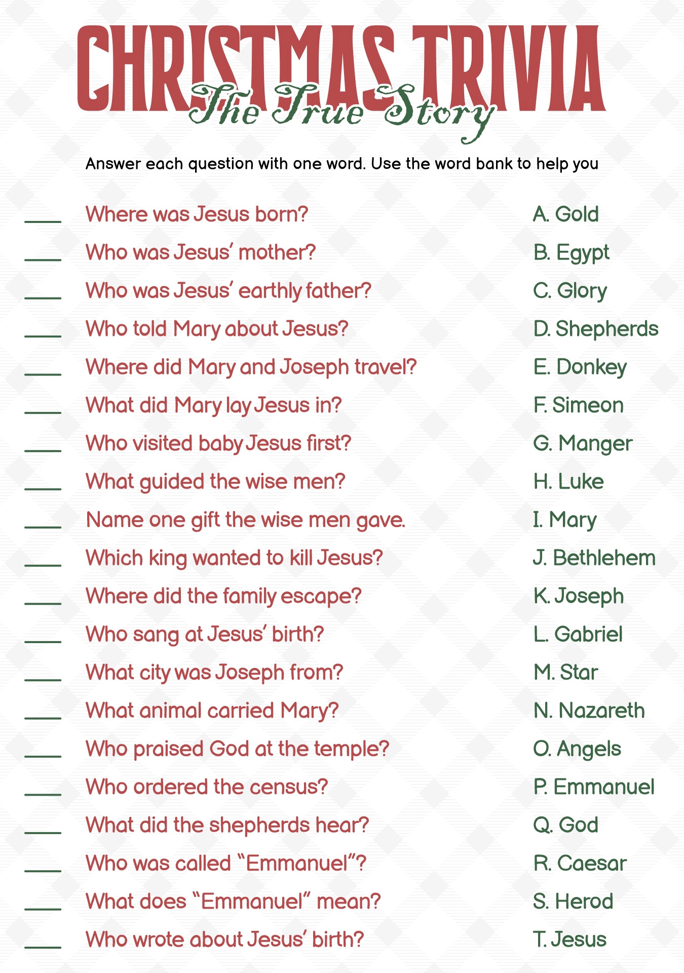 Post Printable Christmas Bible Trivia 293062