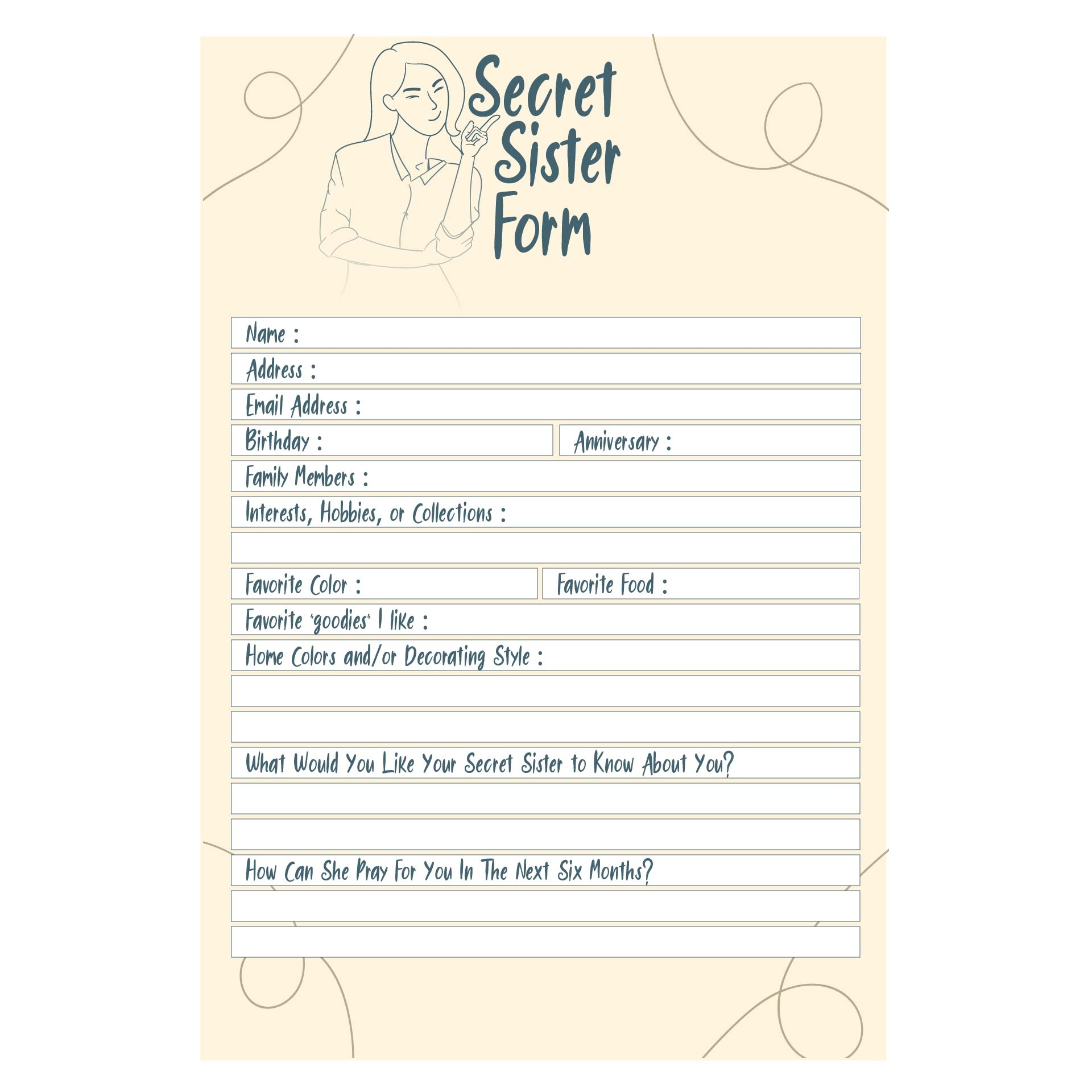 Post Secret Sister Forms Printable 216298 Post Secret Sister Forms Printable 216298