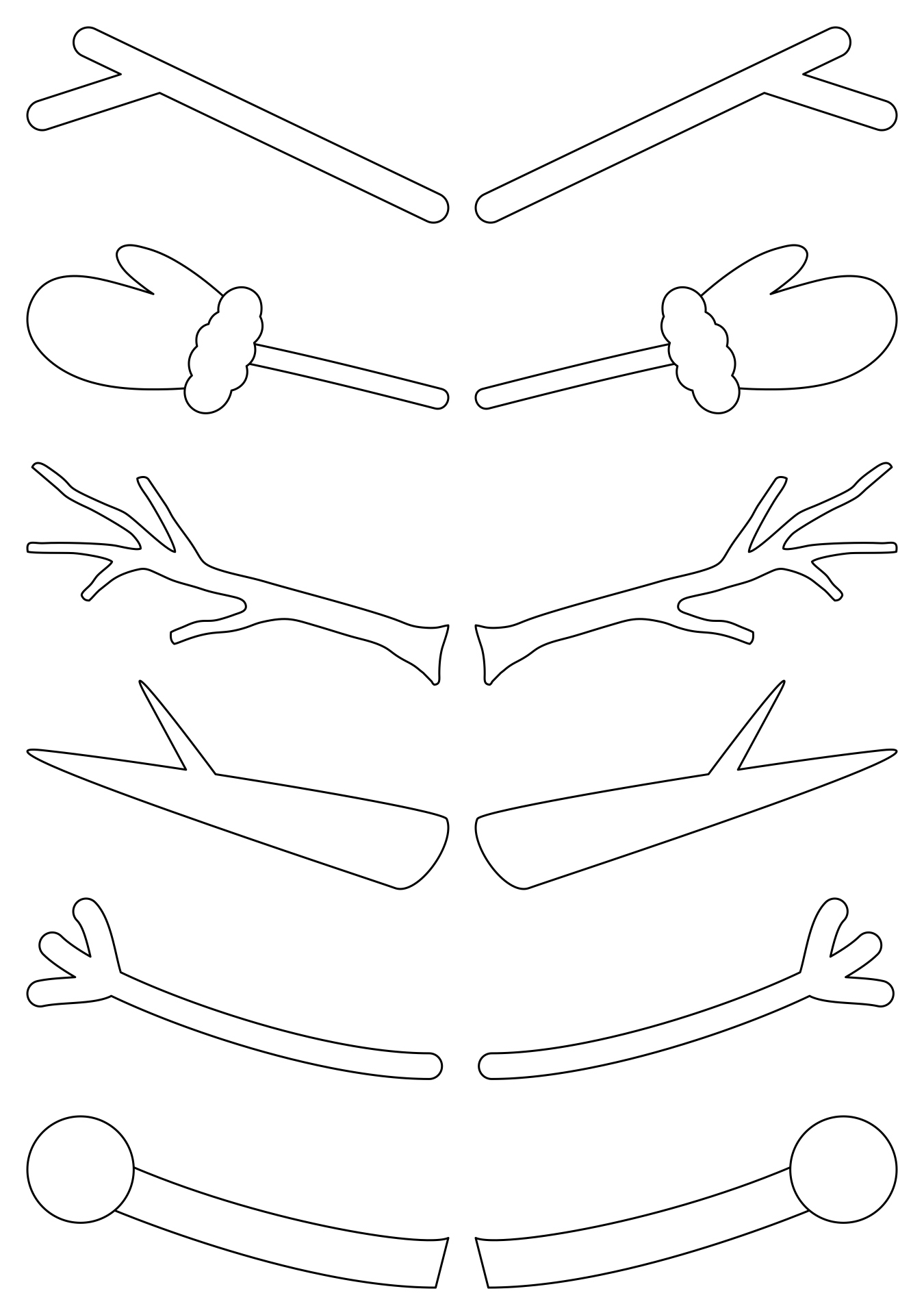 Post Snowman Arms Template Printable 179678