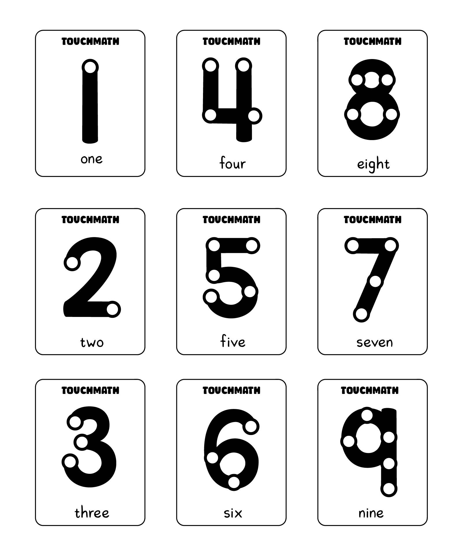 touch math free printables
