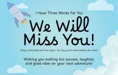 Post We Will Miss You Card Printable Template 386591