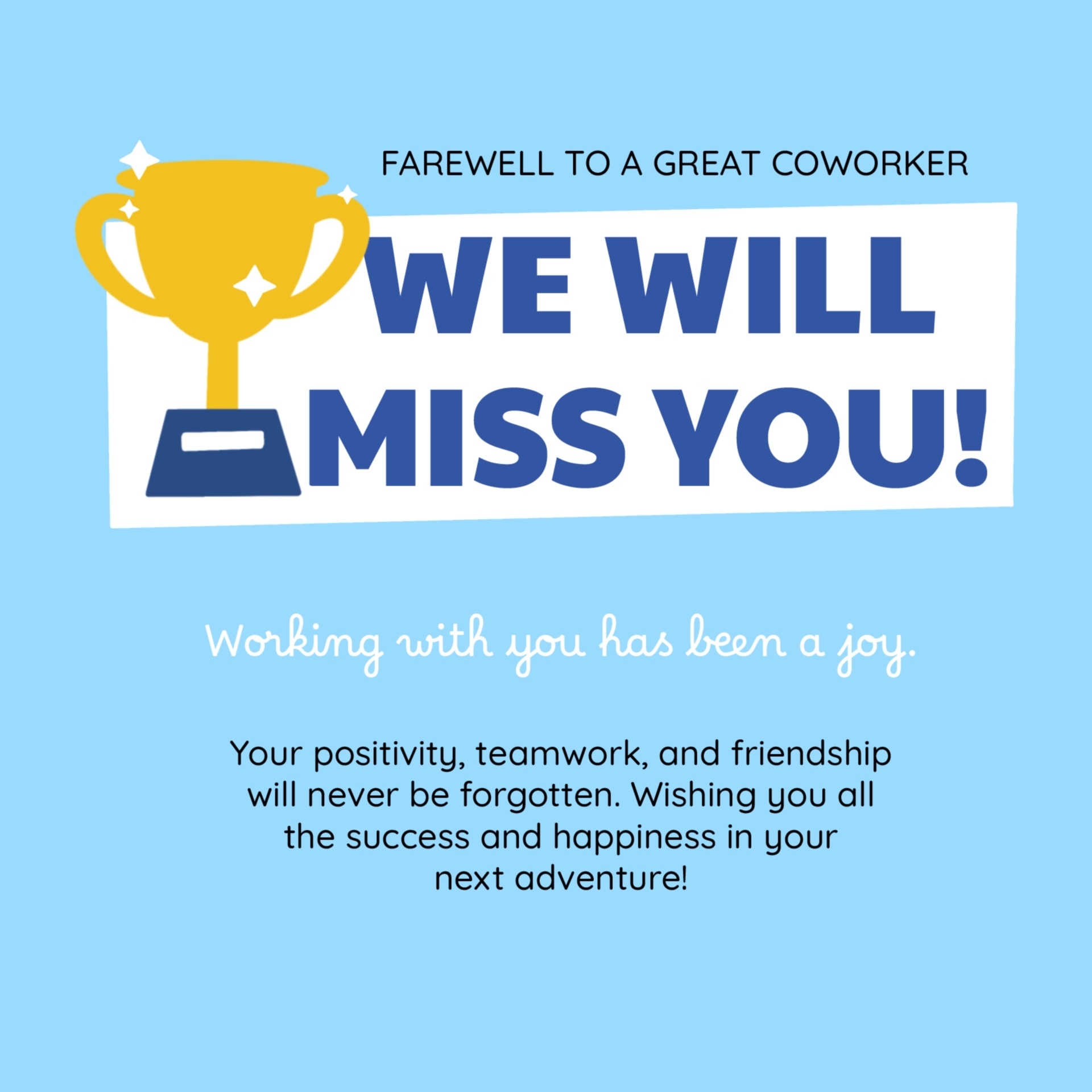 Post We Will Miss You Card Printable Template 386591
