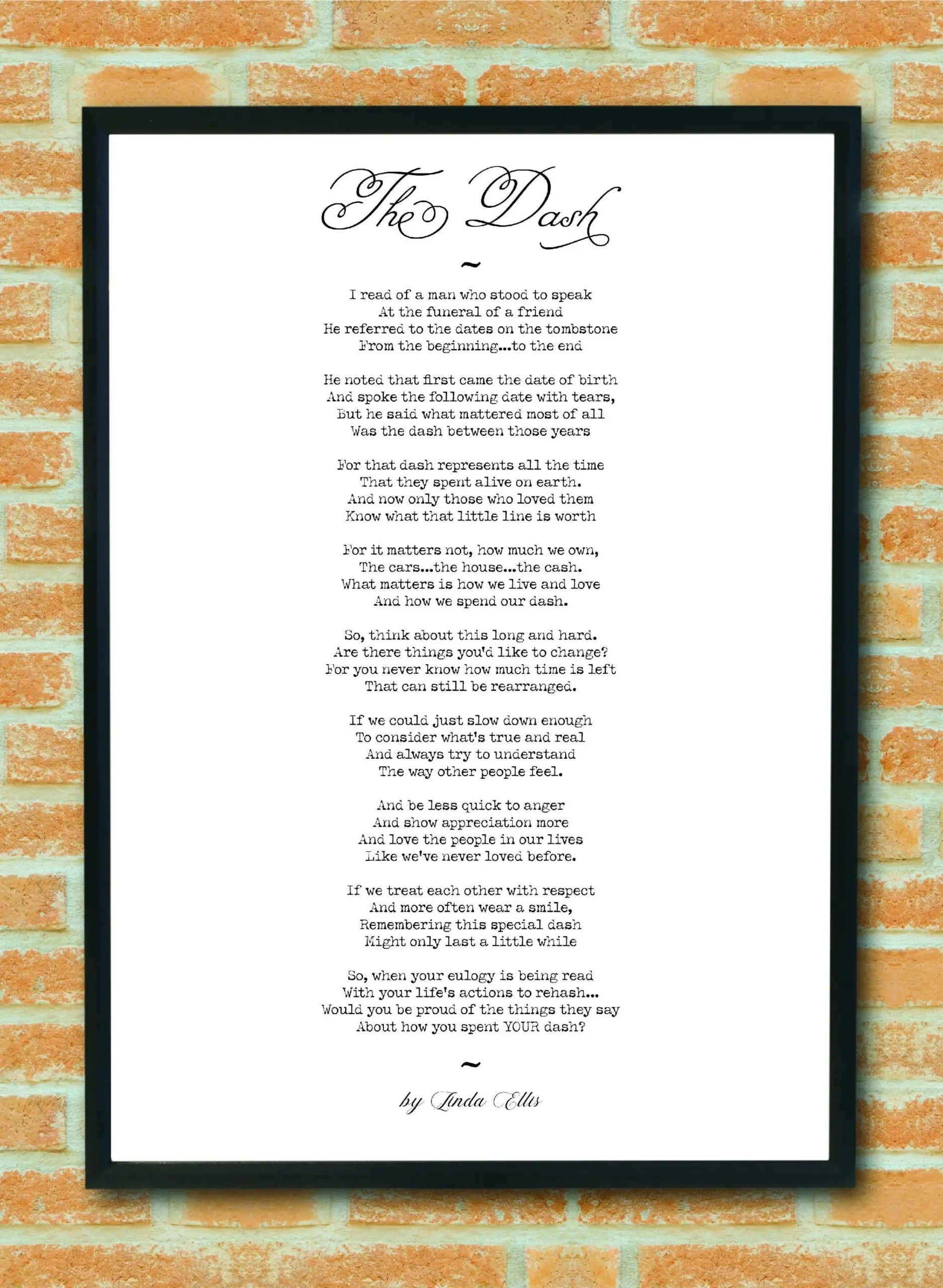 printable the dash poem