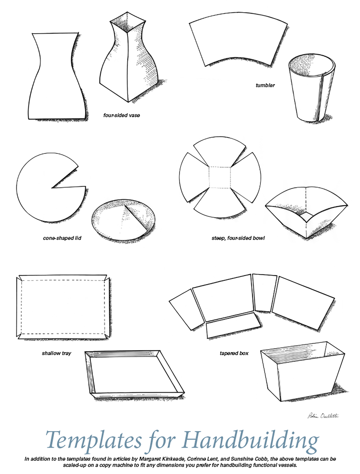 Pottery Illustrated Templates For Handbuilding