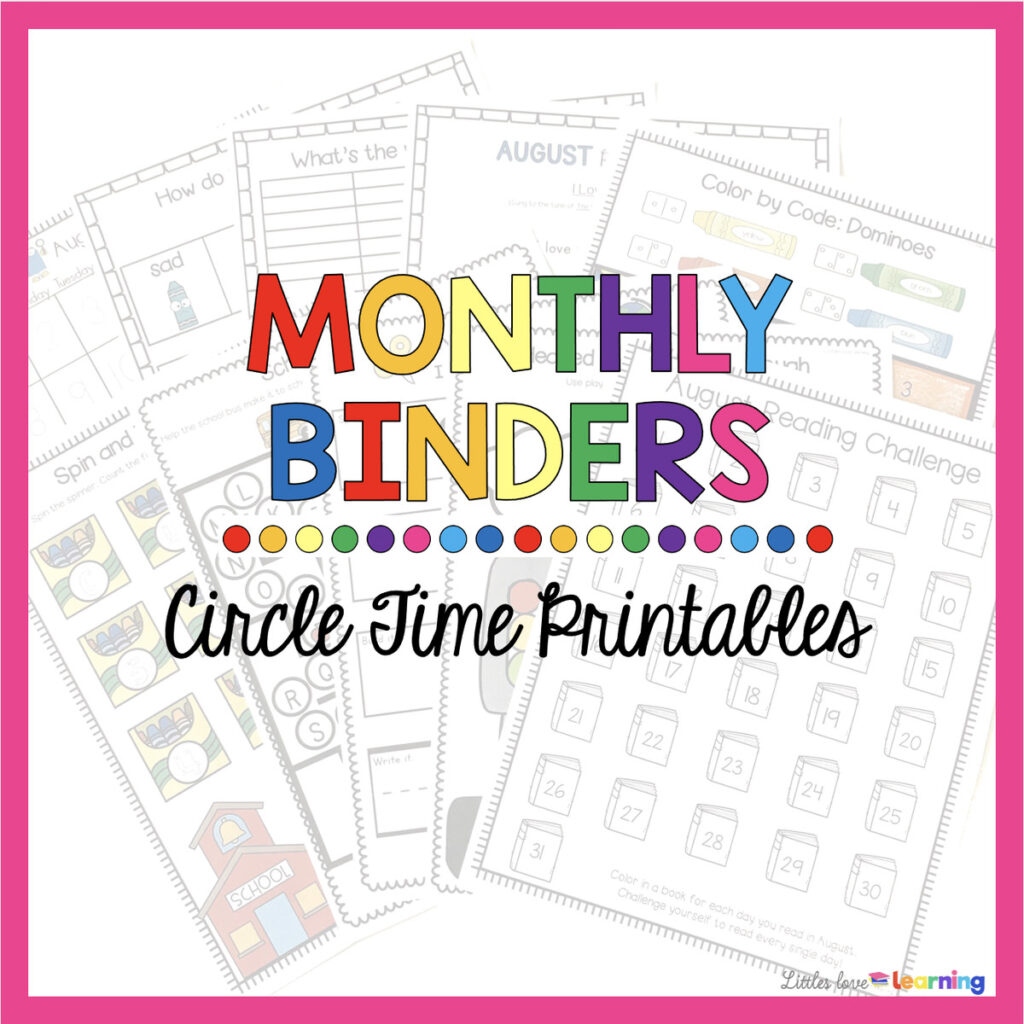 Preschool Monthly Learning Binders Preschool Monthly Learning Binders