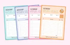 Pretend Play Restaurant Guest Check