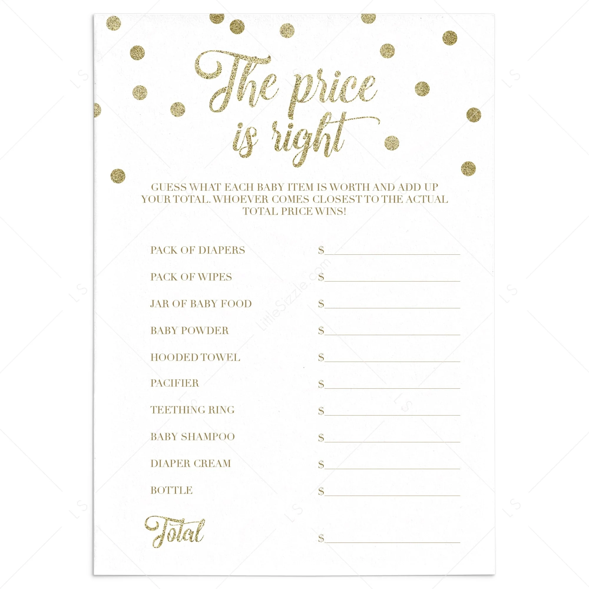 price is right game template free