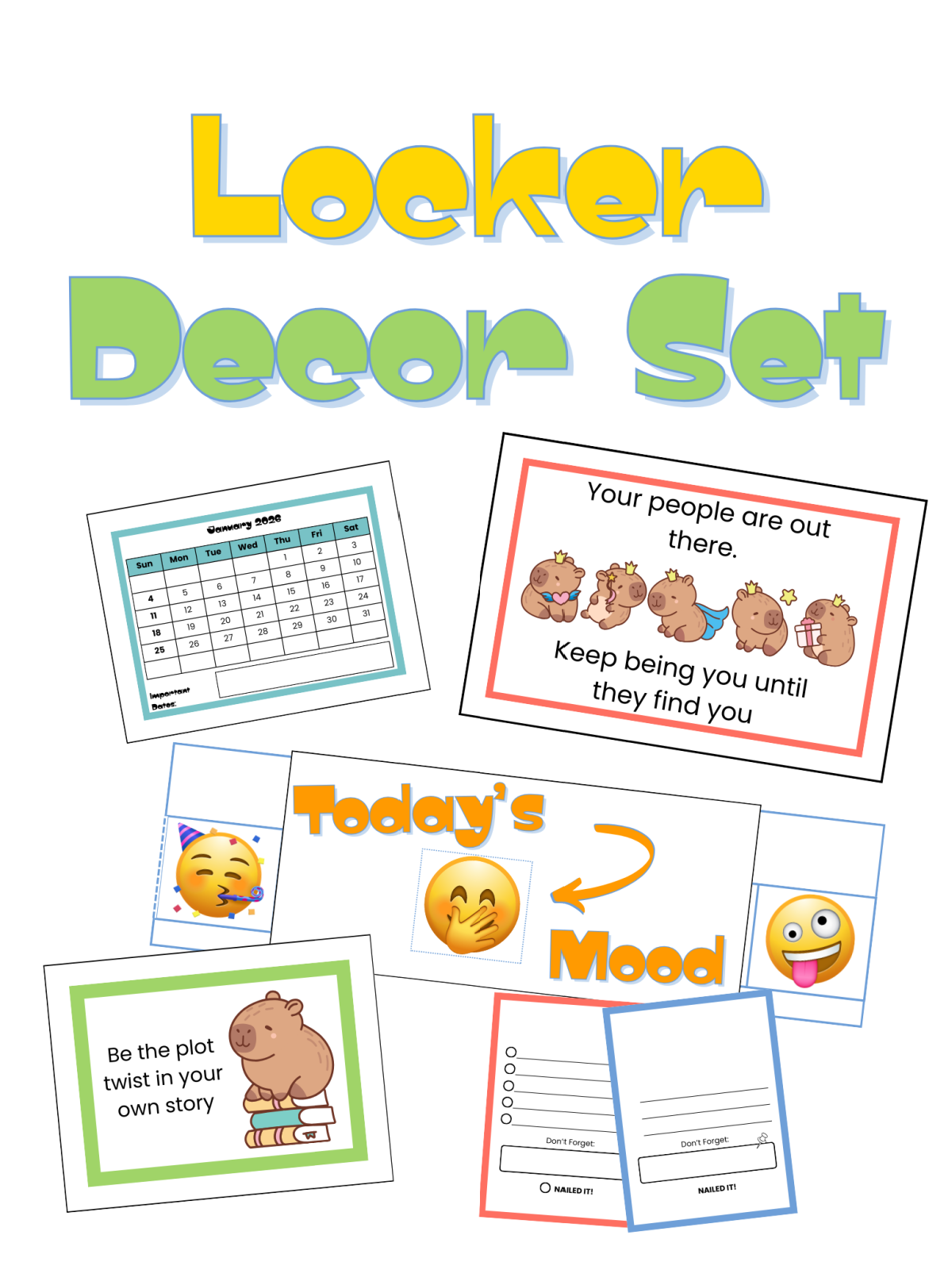 Print Cut Stick Free Locker Decor For Kids Teens Print Cut Stick Free Locker Decor For Kids Teens