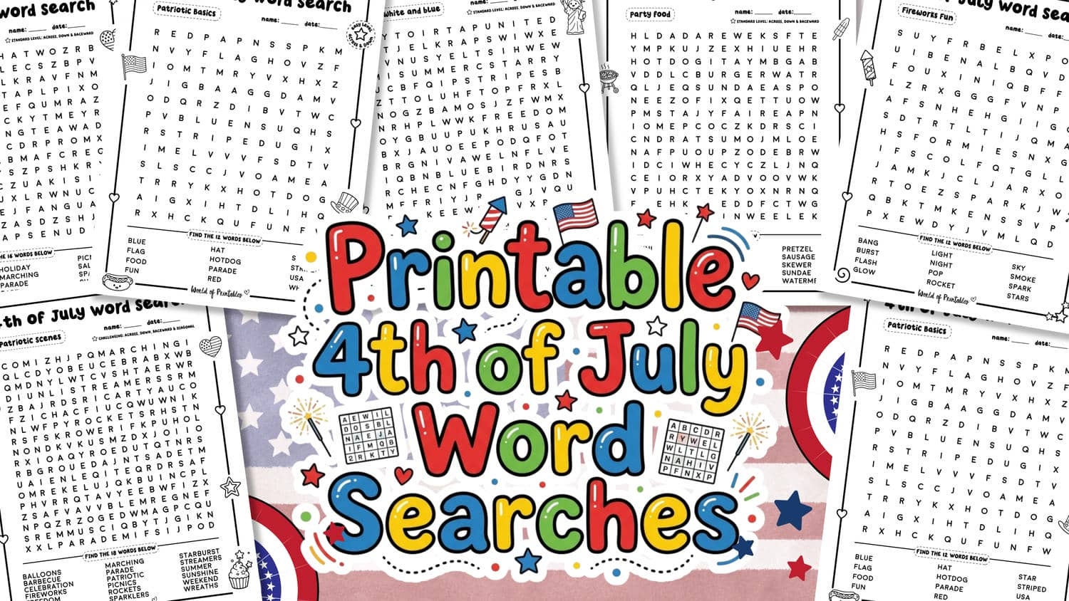 Printable 4th Of July Word Searches Printable 4th Of July Word Searches