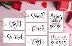 Printable 5 Senses Gift Tags For Him