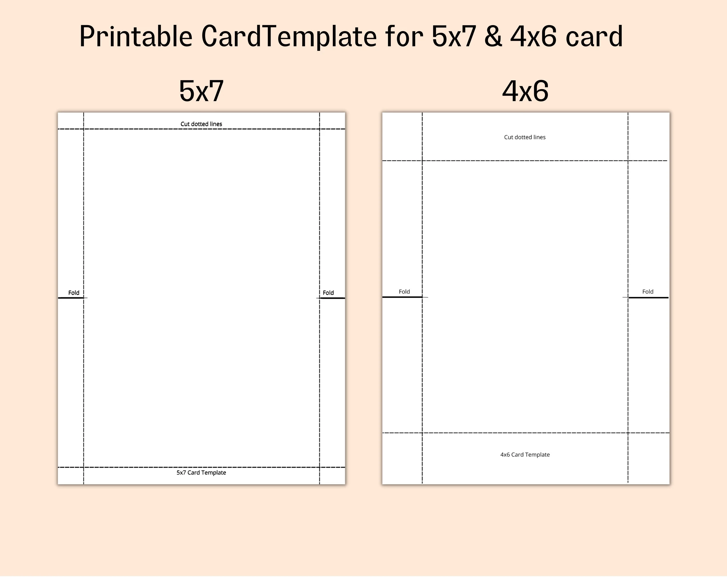 Printable 5x7 And 4x6 Card Templates Printable 5x7 And 4x6 Card Templates