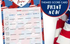 Printable America Themed Bunco Score